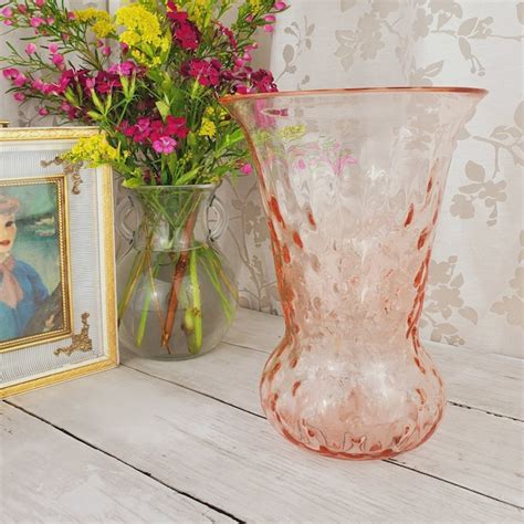 Pink Glass Vase - Etsy