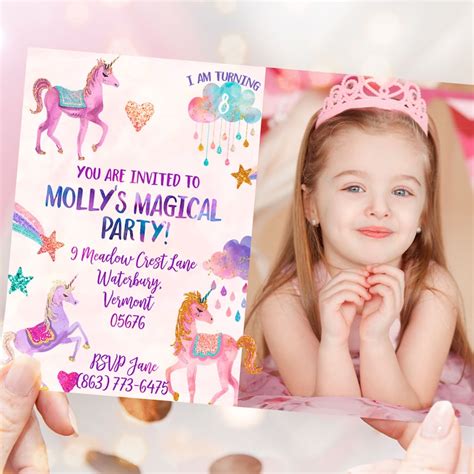 Unicorn Invitation Etsy