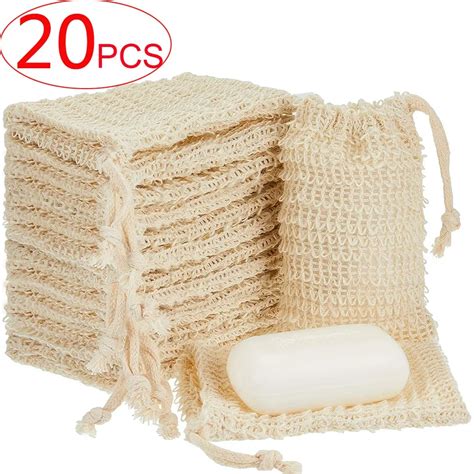 Pack Natural Sisal Soap Bag Exfoliating Soap Saver Pouch Holder