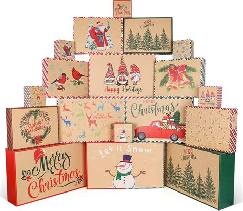 Christmas Wrapping Boxes For Gifts 18 Kraft Christmas Shirt Boxes With