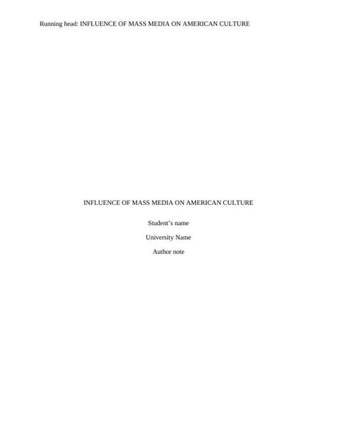 Influence of Mass Media on American Culture