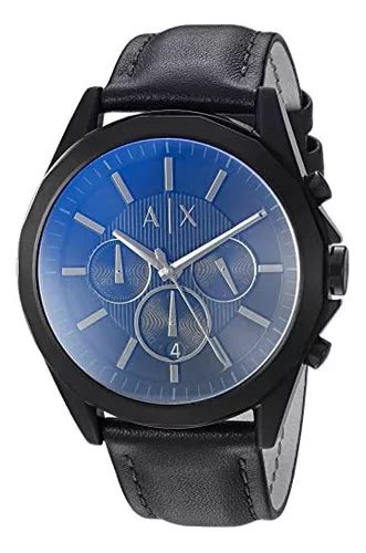 Armani Exchange Reloj De Cuero Negro Para Hombre Ax Mercadolibre