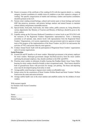 Demands Of Hawkers Joint Action Committee Pdf