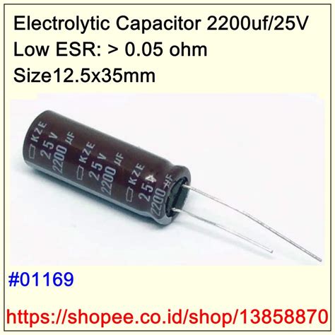 Jual Electrolytic Capacitor 2200 Uf 25V Low ESR Kapasitor Elco