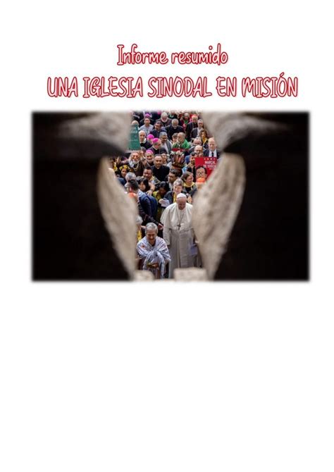 Informe Resumido Una Iglesia Sinodal En Mis N Hijas De San Jos