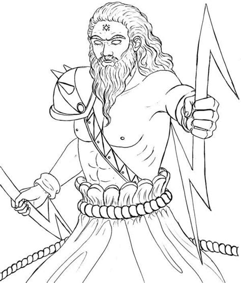 Desenhos De Zeus O Deus Mais Forte Para Colorir E Imprimir