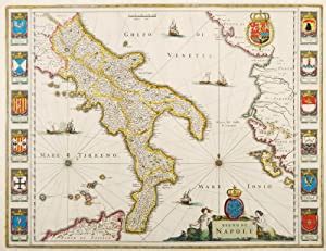 Regno Di Napoli Copper Engraving Published By Joan Blaeu Around