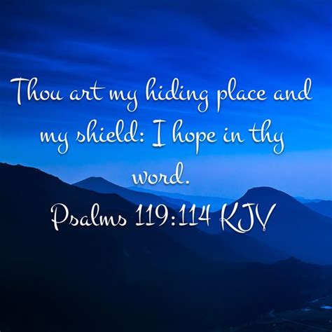 Psalm 119 114 Thou Art My Hiding Place And My Shield I Hope In Thy