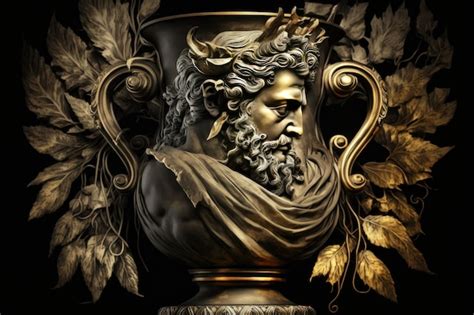 Coeus Greek Mythology God Black Gold Vase by Generative AI | Premium AI ...