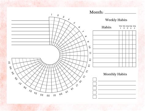 Habit Tracker Circular Printable Circle Daily Routine Etsy Uk Artofit