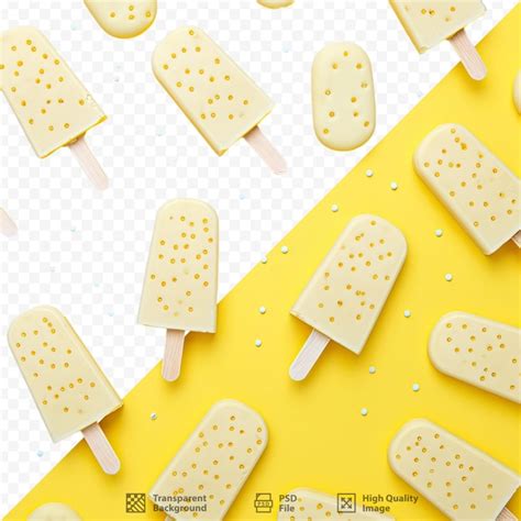 Premium PSD A Yellow Background With Ice Creams On It