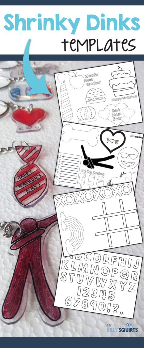 All Your Fave Shrinky Dinks In One Printable Template My Silly Squirts