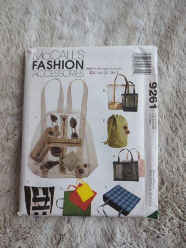 Mccall S Uncut Pattern Bags Accessories Backpack Tote Duffle Bag