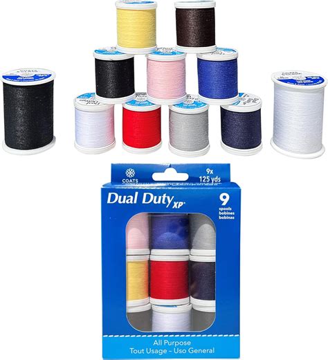 Coats Andclark All Purpose Dual Duty Xp Threads 9 Bobbins