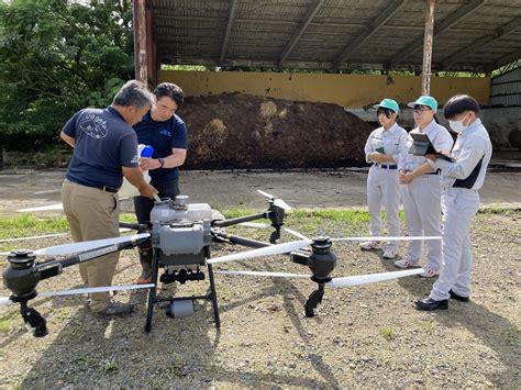 ドローンによる除草剤散布と追肥（生物生産学科） 広島県立庄原実業高等学校