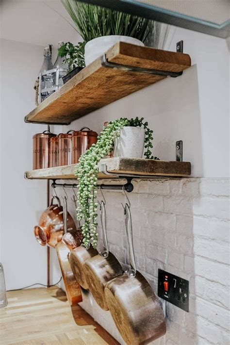 Rustic Scaffold Board Shelves With Industrial Raw Steel Brackets Artofit