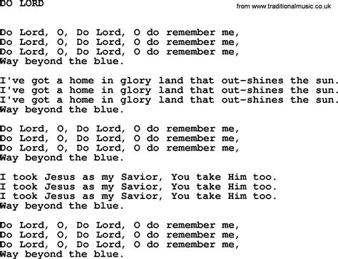 Johnny Cash song: Do Lord, lyrics