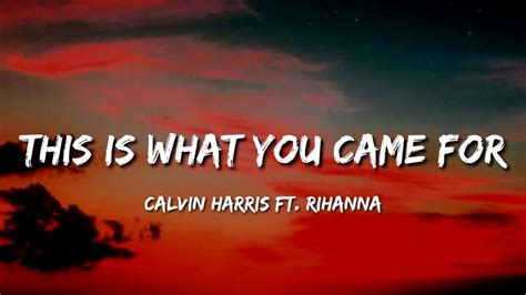 Calvin Harris This Is What You Came For Lyrics And Everybodys