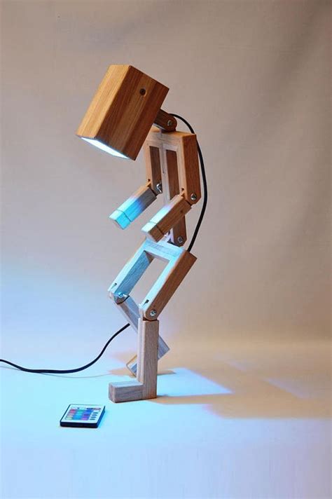 Jaffu Wooden Articulated Design Lamp In The Form Of A Personage