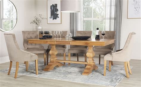 Cavendish Extending Dining Table Duke Chairs Natural Oak Veneer