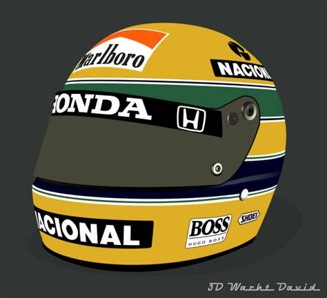 David Wachtarczyk Ayrton Senna Helmet Vector Art