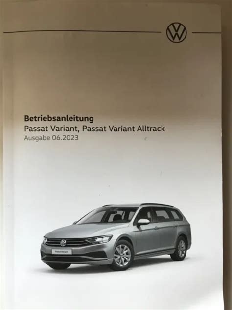 Vw Passat Variant 2023 Betriebsanleitung 2023 Bedienungsanleitung