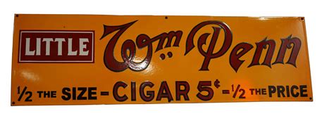 Vintage Wm Penn Cigar Porcelain Sign | EJ'S Auction & Appraisal