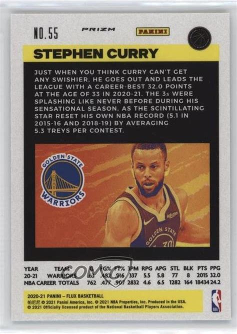 2020 21 Panini Flux Silver Mojo Prizm 55 Stephen Curry For Sale