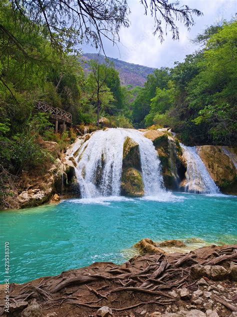 Cascada Velo De Novia En Cascadas El Chifl N Chiapas Mexico Stock