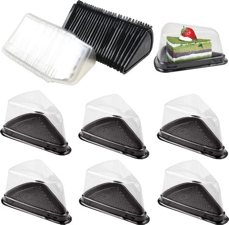 Pcs Clear Plastic Triangle Dessert Cake Box Cake Slice Container