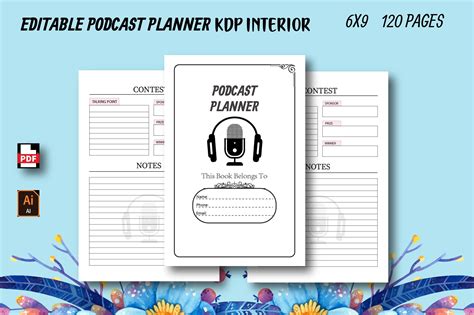 Podcast Planner KDP Interior Graphic By Azzziz Creative Fabrica