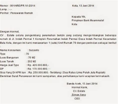 Contoh Surat Penawaran Harga Yang Benar Archives Mcmproperti