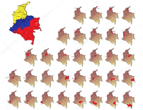 Colombia provinces maps Stock Vector Image by ©lavinia4000 #30181861