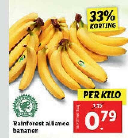 Rainforest Alliance Bananen 33 Korting Aanbieding Bij Lidl