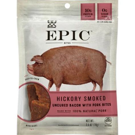 Epic Jerky Bites 100 Natural Uncured Bacon Pork Sea Salt 2 5