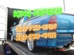 Carros Antiguos Pickup Beige Azul Texto KING EXPRESS GUATEMALA