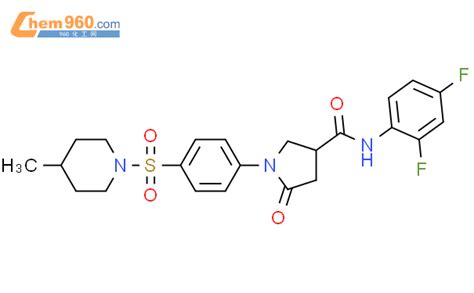 924970 61 6 N 2 4 Difluorophenyl 1 4 4 Methylpiperidin 1 Yl