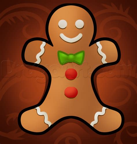 How To Draw A Gingerbread Man Easy Step By Step Christmas Stuff