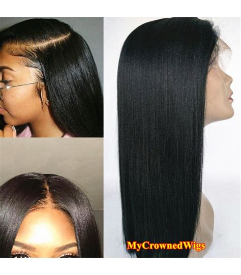 Light Yaki 360 Lace Frontal Wig 180 Density Virgin Human Hair