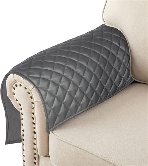 Genuine Leather Quilted Recliner Chair Headrest Cover Furniture Protector Loveseat Theater