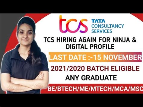 TCS HIRING AGAIN TCS OFF CAMPUS HRIING FOR 2020 AND 2021 BATCHES