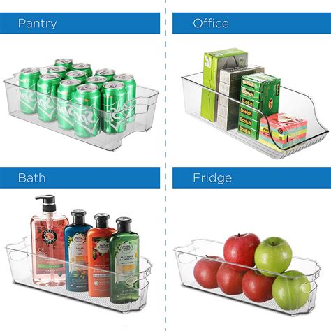 Buy Set Of 6 Refrigerator Organizer Bins Stackable Fridge Organizers