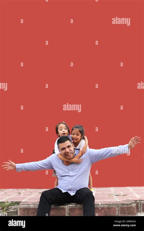 Divorced Single Dad Plays With His Two Brunette Latina Daughters Show Their Love And Celebrate