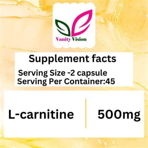 Vanity Vision L Carnitine Herbal Capsules Packaging Type Plastic