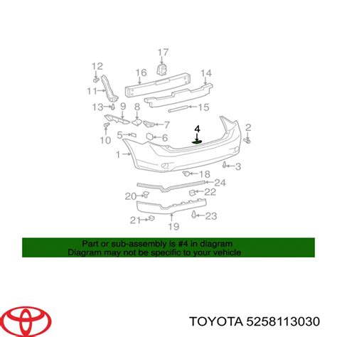 5258113030 TOYOTA Protector Del Parachoques Trasero