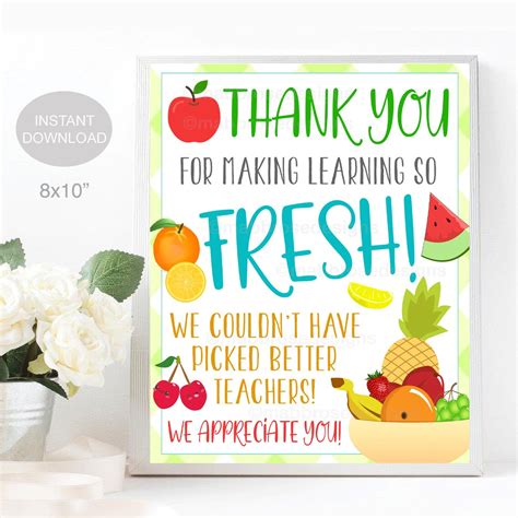 Teacher Thank You Sign Thank You for Making Learning so - Etsy