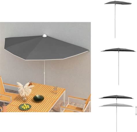 VidaXL Tuinparasol Halfrond 180x90x195 Cm Antraciet 100