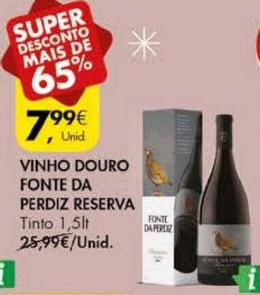 Promoção VINHO DOURO FONTE DA PERDIZ RESERVA Tinto 1 5lt em Pingo Doce