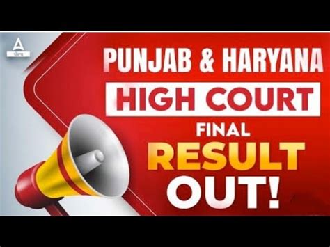 Punjab And Haryana High Court Clerk Result 2023 Punjab And Haryana