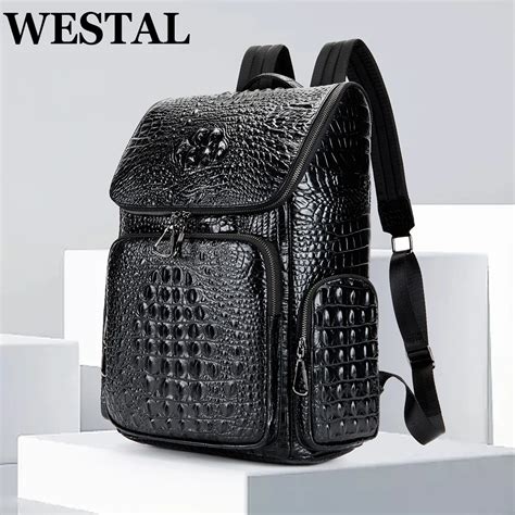 Westal Mochila De Cuero Genuino Para Hombre Bolso Para Ordenador Port